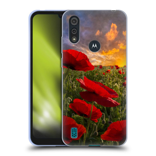 Celebrate Life Gallery Florals Red Flower Field Soft Gel Case for Motorola Moto E6s (2020)