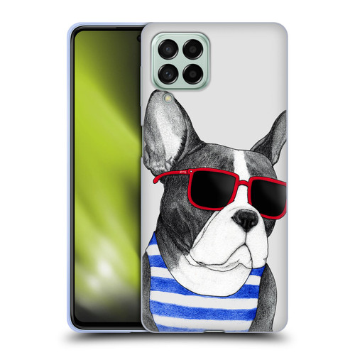 Barruf Dogs Frenchie Summer Style Soft Gel Case for Samsung Galaxy M53 (2022)