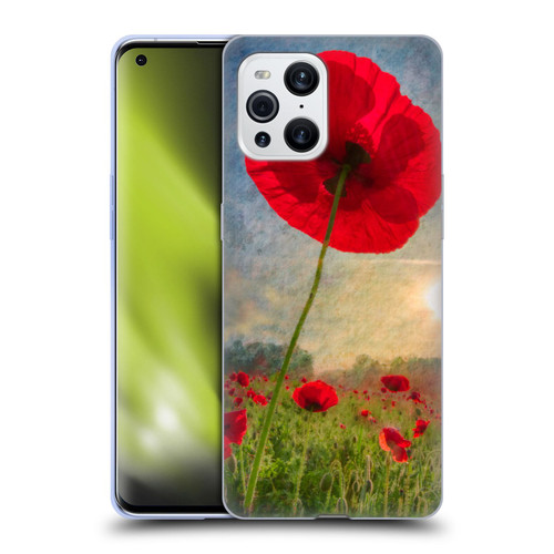 Celebrate Life Gallery Florals Red Flower Soft Gel Case for OPPO Find X3 / Pro