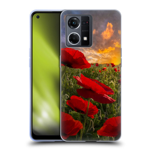 Celebrate Life Gallery Florals Red Flower Field Soft Gel Case for OPPO Reno8 4G