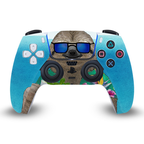 Barruf Art Mix Sloth In Summer Vinyl Sticker Skin Decal Cover for Sony PS5 Sony DualSense Controller