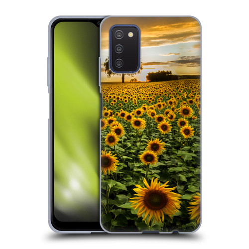 Celebrate Life Gallery Florals Big Sunflower Field Soft Gel Case for Samsung Galaxy A03s (2021)