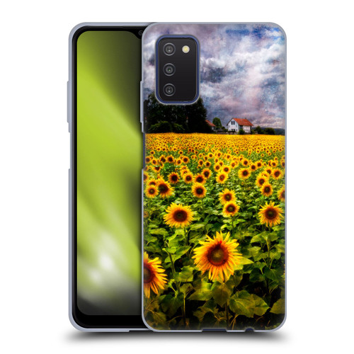 Celebrate Life Gallery Florals Dreaming Of Sunflowers Soft Gel Case for Samsung Galaxy A03s (2021)