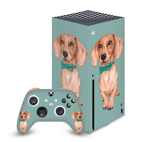 Barruf Art Mix Dachshund, The Wiener Vinyl Sticker Skin Decal Cover for Microsoft Series X Console & Controller