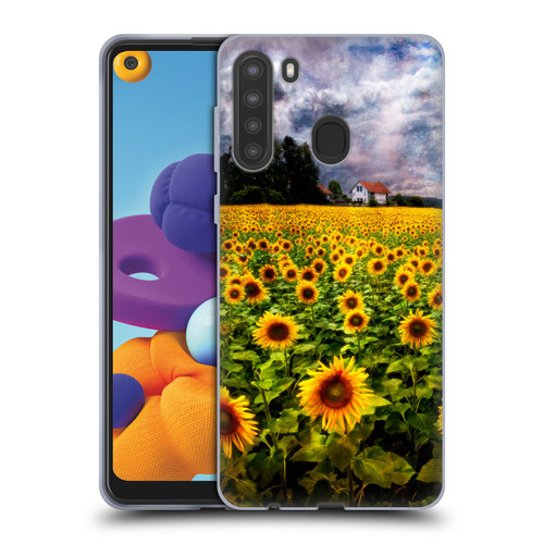 Celebrate Life Gallery Florals Dreaming Of Sunflowers Soft Gel Case for Samsung Galaxy A21 (2020)