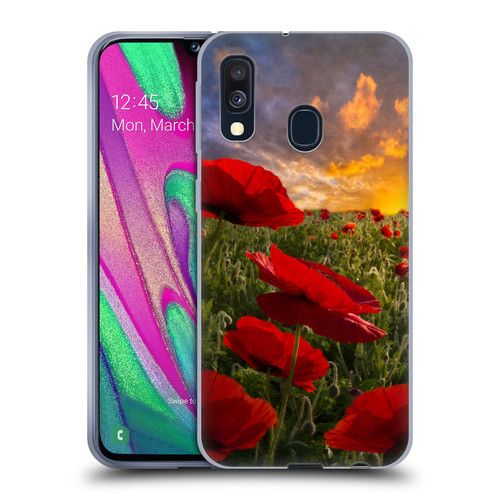 Celebrate Life Gallery Florals Red Flower Field Soft Gel Case for Samsung Galaxy A40 (2019)