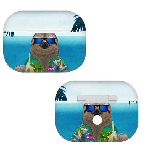 Barruf Art Mix Sloth In Summer Vinyl Sticker Skin Decal Cover for Apple AirPods Pro Charging Case