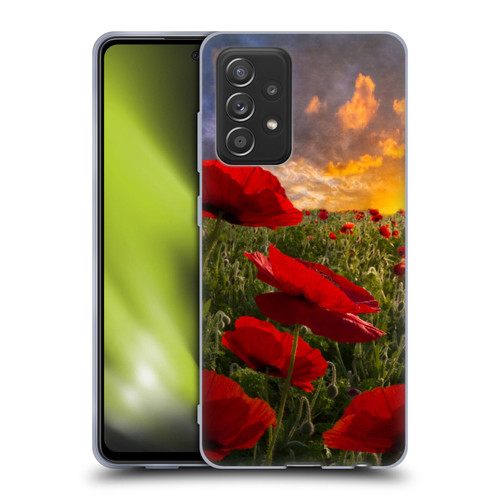 Celebrate Life Gallery Florals Red Flower Field Soft Gel Case for Samsung Galaxy A52 / A52s / 5G (2021)