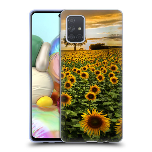 Celebrate Life Gallery Florals Big Sunflower Field Soft Gel Case for Samsung Galaxy A71 (2019)