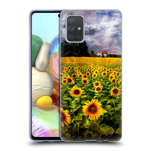 Celebrate Life Gallery Florals Dreaming Of Sunflowers Soft Gel Case for Samsung Galaxy A71 (2019)