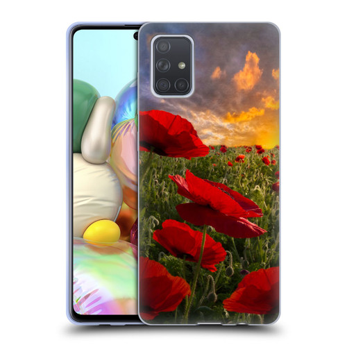 Celebrate Life Gallery Florals Red Flower Field Soft Gel Case for Samsung Galaxy A71 (2019)