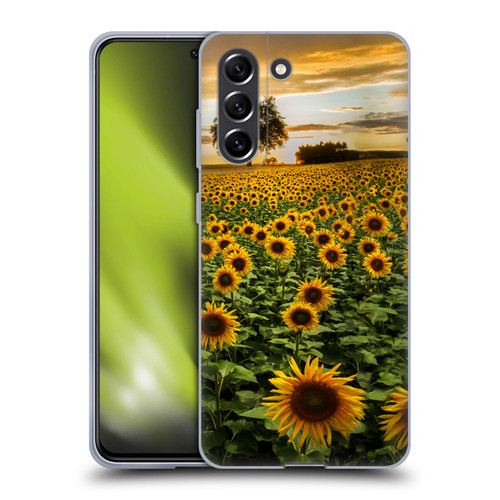 Celebrate Life Gallery Florals Big Sunflower Field Soft Gel Case for Samsung Galaxy S21 FE 5G