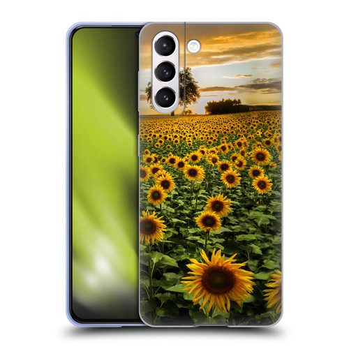 Celebrate Life Gallery Florals Big Sunflower Field Soft Gel Case for Samsung Galaxy S21 5G