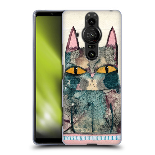 Wyanne Cat Kitty Painting Soft Gel Case for Sony Xperia Pro-I