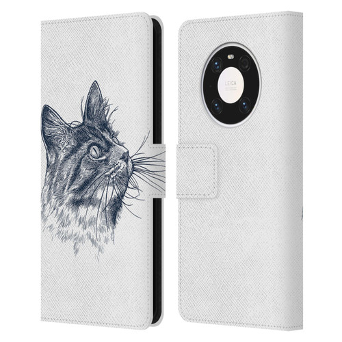 Rachel Caldwell Animals 3 Cat Leather Book Wallet Case Cover For Huawei Mate 40 Pro 5G
