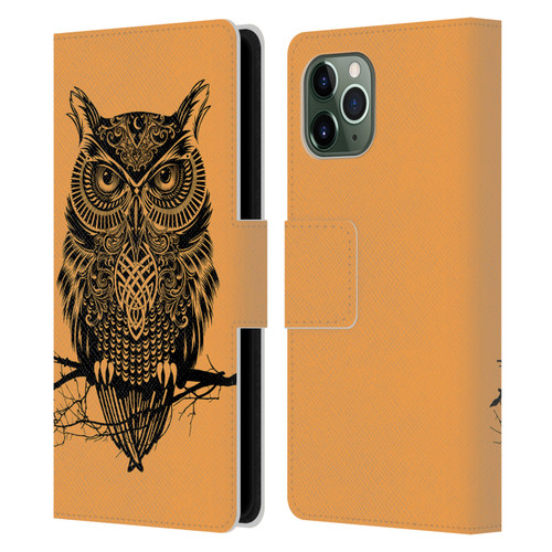 Rachel Caldwell Animals 3 Owl 2 Leather Book Wallet Case Cover For Apple iPhone 11 Pro