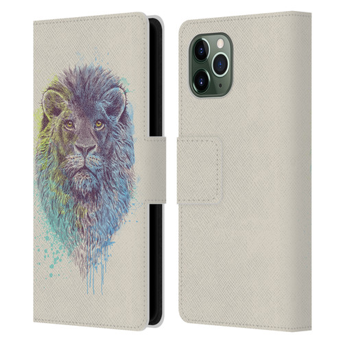 Rachel Caldwell Animals 3 Lion Leather Book Wallet Case Cover For Apple iPhone 11 Pro