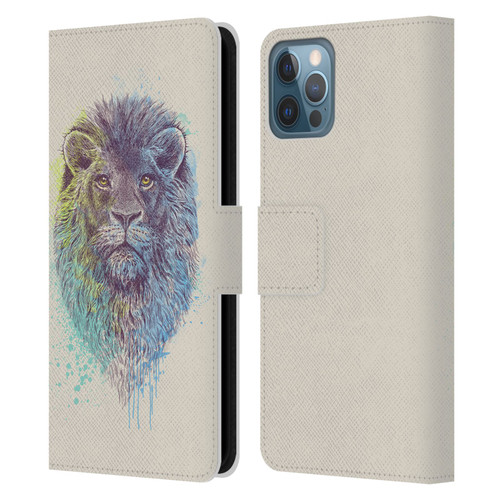 Rachel Caldwell Animals 3 Lion Leather Book Wallet Case Cover For Apple iPhone 12 / iPhone 12 Pro