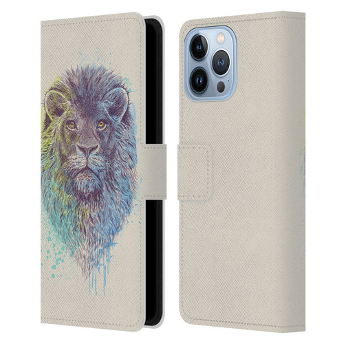 Rachel Caldwell Animals 3 Lion Leather Book Wallet Case Cover For Apple iPhone 13 Pro Max