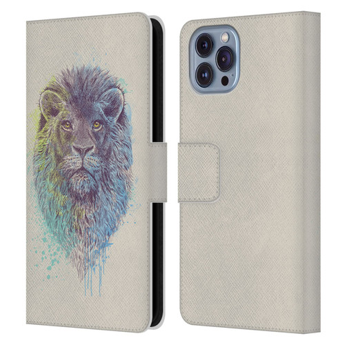 Rachel Caldwell Animals 3 Lion Leather Book Wallet Case Cover For Apple iPhone 14