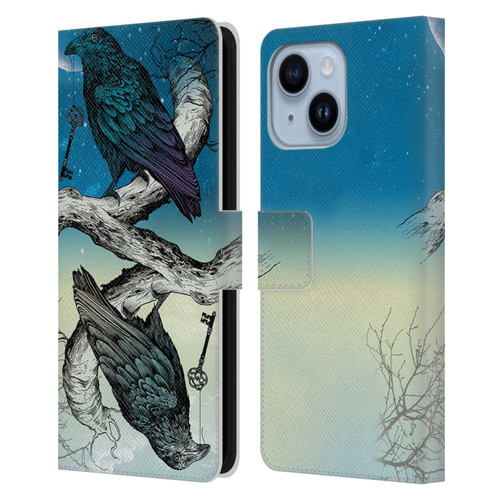 Rachel Caldwell Animals 3 Raven Leather Book Wallet Case Cover For Apple iPhone 14 Plus