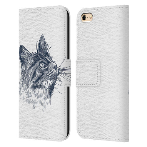 Rachel Caldwell Animals 3 Cat Leather Book Wallet Case Cover For Apple iPhone 6 / iPhone 6s