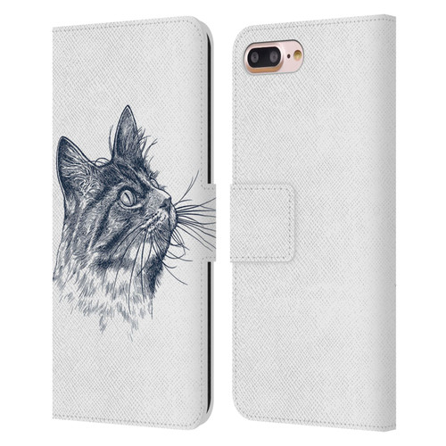 Rachel Caldwell Animals 3 Cat Leather Book Wallet Case Cover For Apple iPhone 7 Plus / iPhone 8 Plus