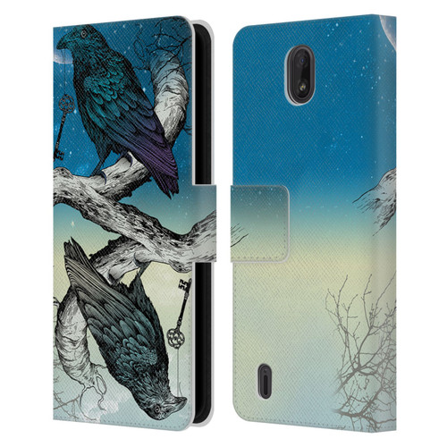 Rachel Caldwell Animals 3 Raven Leather Book Wallet Case Cover For Nokia C01 Plus/C1 2nd Edition