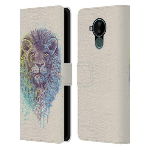 Rachel Caldwell Animals 3 Lion Leather Book Wallet Case Cover For Nokia C30
