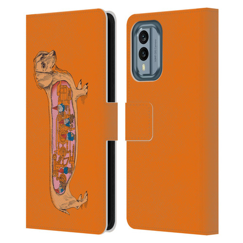 Rachel Caldwell Animals 3 Dachshund Leather Book Wallet Case Cover For Nokia X30