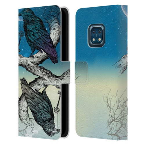 Rachel Caldwell Animals 3 Raven Leather Book Wallet Case Cover For Nokia XR20