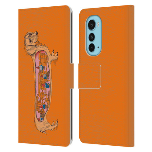 Rachel Caldwell Animals 3 Dachshund Leather Book Wallet Case Cover For Motorola Edge (2022)