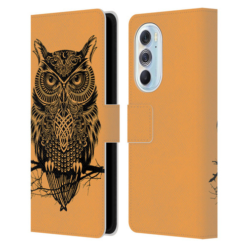 Rachel Caldwell Animals 3 Owl 2 Leather Book Wallet Case Cover For Motorola Edge X30