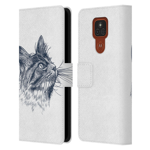 Rachel Caldwell Animals 3 Cat Leather Book Wallet Case Cover For Motorola Moto E7 Plus