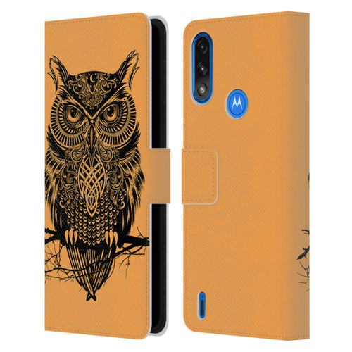 Rachel Caldwell Animals 3 Owl 2 Leather Book Wallet Case Cover For Motorola Moto E7 Power / Moto E7i Power