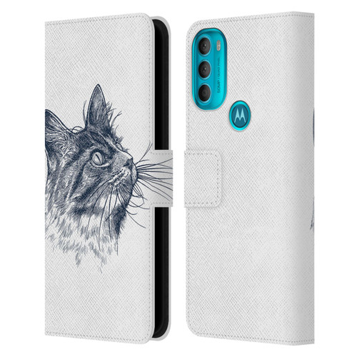 Rachel Caldwell Animals 3 Cat Leather Book Wallet Case Cover For Motorola Moto G71 5G