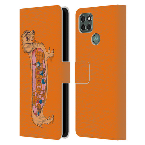 Rachel Caldwell Animals 3 Dachshund Leather Book Wallet Case Cover For Motorola Moto G9 Power