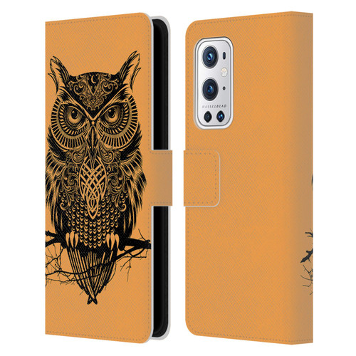 Rachel Caldwell Animals 3 Owl 2 Leather Book Wallet Case Cover For OnePlus 9 Pro