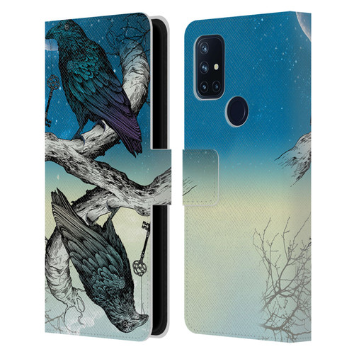 Rachel Caldwell Animals 3 Raven Leather Book Wallet Case Cover For OnePlus Nord N10 5G