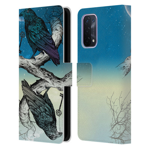 Rachel Caldwell Animals 3 Raven Leather Book Wallet Case Cover For OPPO A54 5G