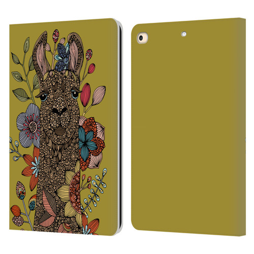 Valentina Animals And Floral Llama Leather Book Wallet Case Cover For Apple iPad 9.7 2017 / iPad 9.7 2018