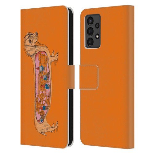 Rachel Caldwell Animals 3 Dachshund Leather Book Wallet Case Cover For Samsung Galaxy A13 (2022)