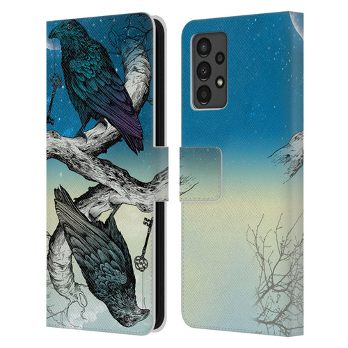 Rachel Caldwell Animals 3 Raven Leather Book Wallet Case Cover For Samsung Galaxy A13 (2022)