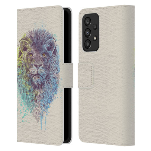 Rachel Caldwell Animals 3 Lion Leather Book Wallet Case Cover For Samsung Galaxy A33 5G (2022)