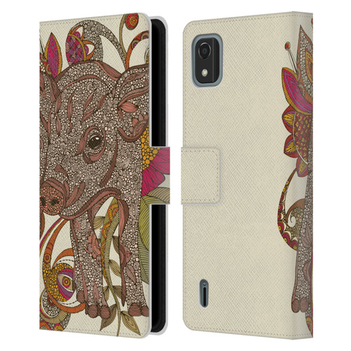 Valentina Animals And Floral Paisley Piggy Leather Book Wallet Case Cover For Nokia C2 2nd Edition