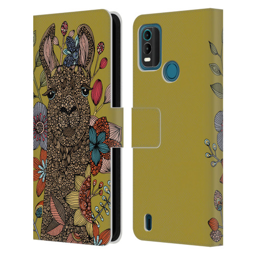 Valentina Animals And Floral Llama Leather Book Wallet Case Cover For Nokia G11 Plus