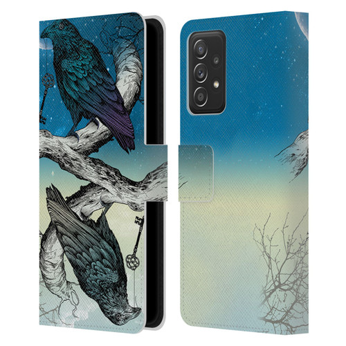 Rachel Caldwell Animals 3 Raven Leather Book Wallet Case Cover For Samsung Galaxy A52 / A52s / 5G (2021)