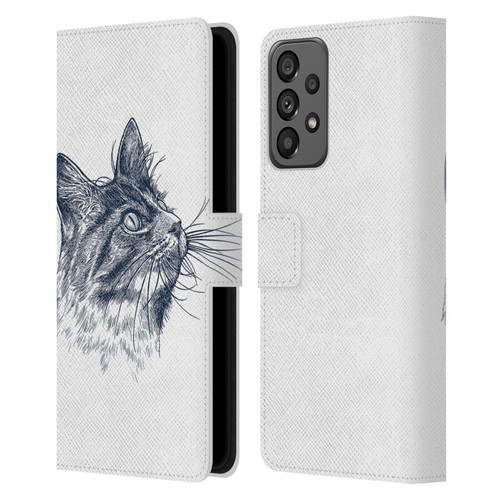 Rachel Caldwell Animals 3 Cat Leather Book Wallet Case Cover For Samsung Galaxy A73 5G (2022)