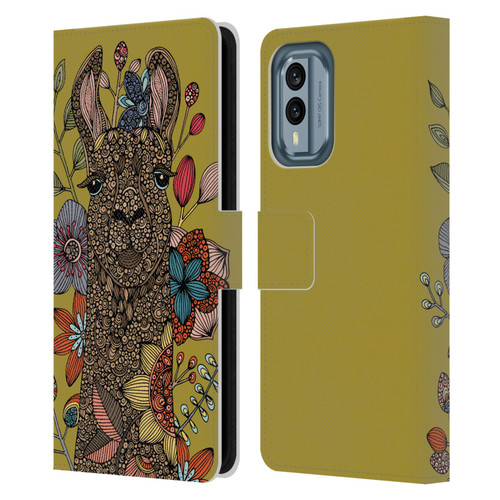 Valentina Animals And Floral Llama Leather Book Wallet Case Cover For Nokia X30