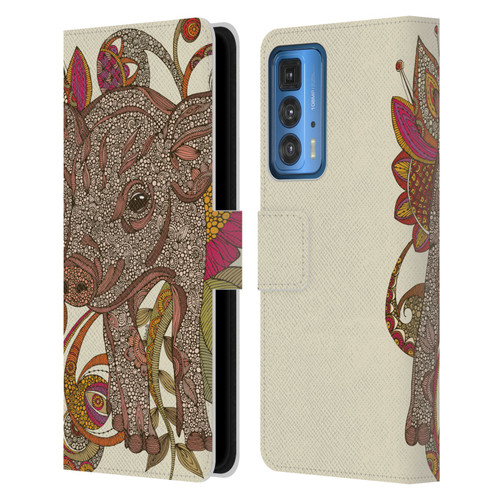 Valentina Animals And Floral Paisley Piggy Leather Book Wallet Case Cover For Motorola Edge 20 Pro
